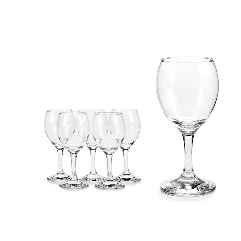 INSPIRA - Set de 6 Copas para Vino de Vidrio 330ml
