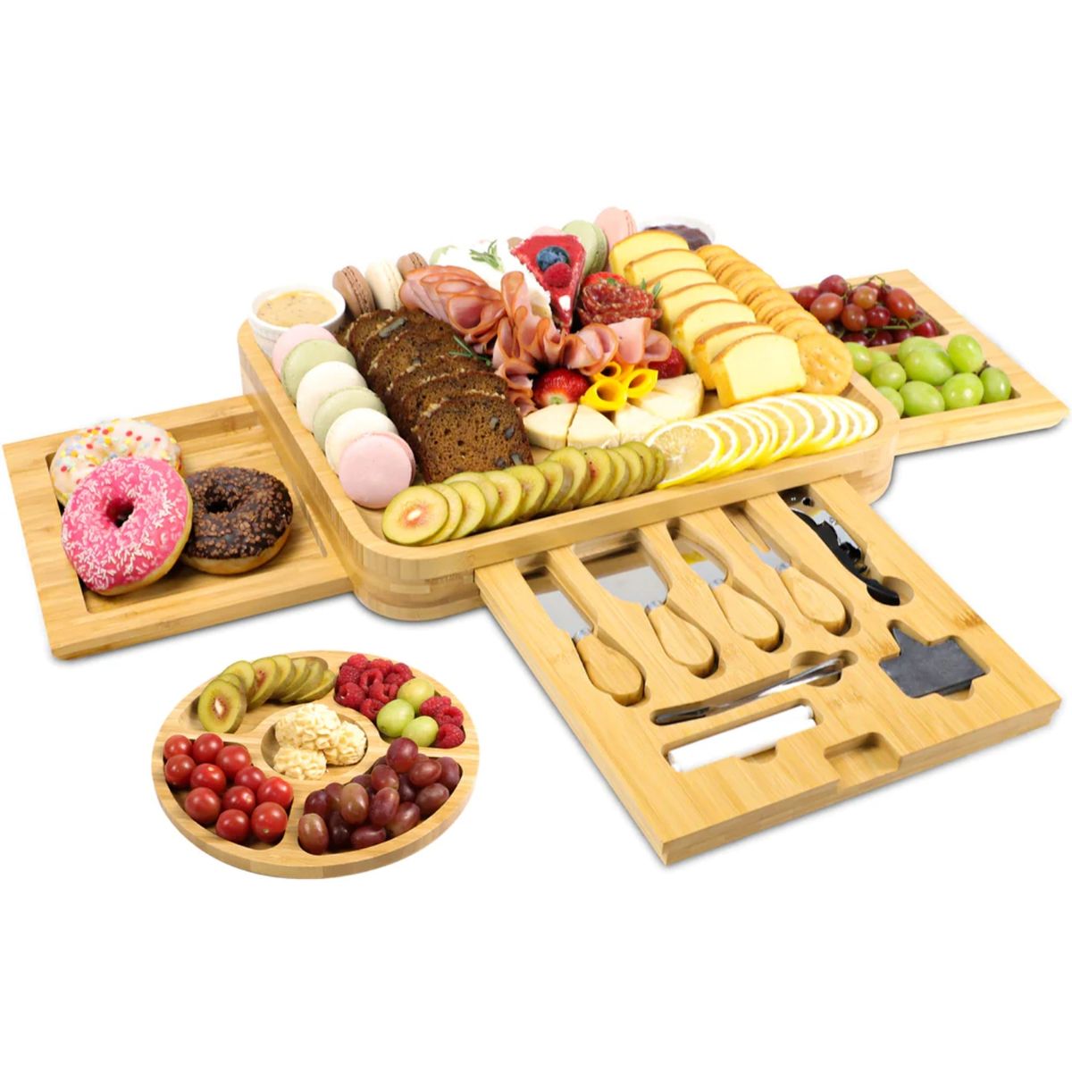 KOTIINI - Set tablas de queso y fiambre con cuchillos bambú Kotiini