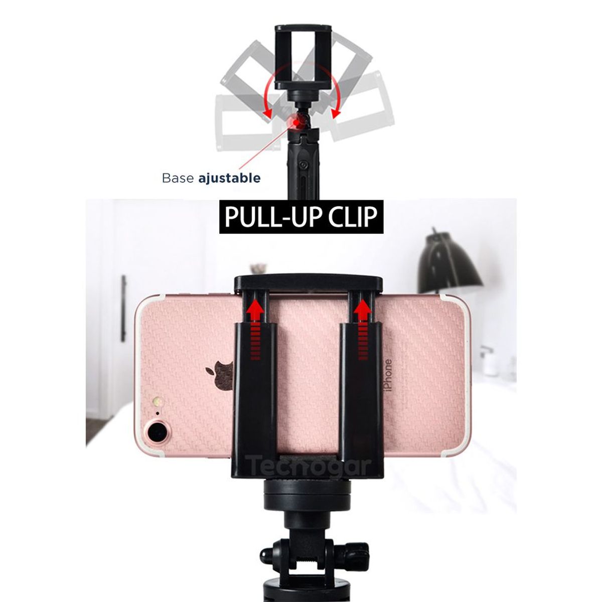 GENERICO - Mini Tripode con Soporte para Celular 360° y Cámara Profesional 28 cm