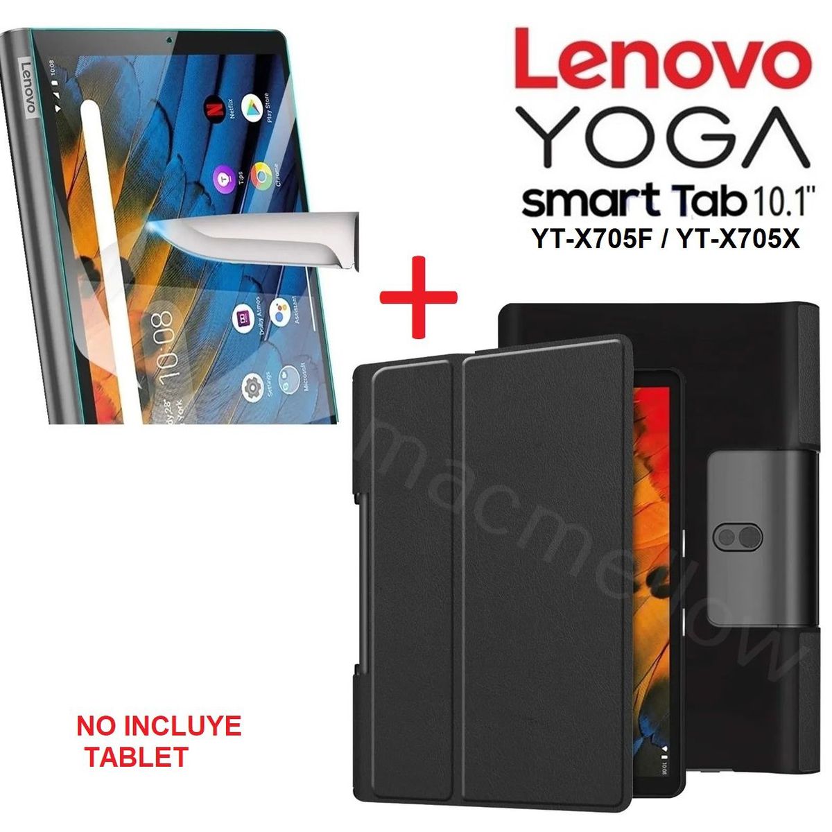 GENERICO - Funda Imantada con Mica Vidrio para Lenovo Yoga Smart Tab 10.1 YT-X705