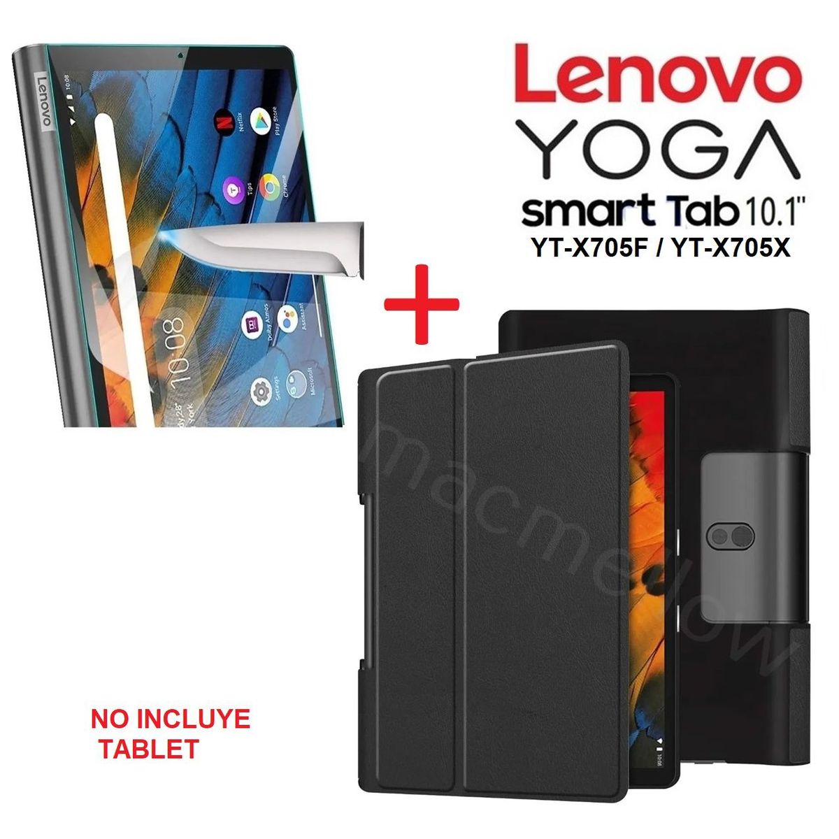 GENERICO - Funda Imantada con Mica Vidrio para Lenovo Yoga Smart Tab 10.1 YT-X705