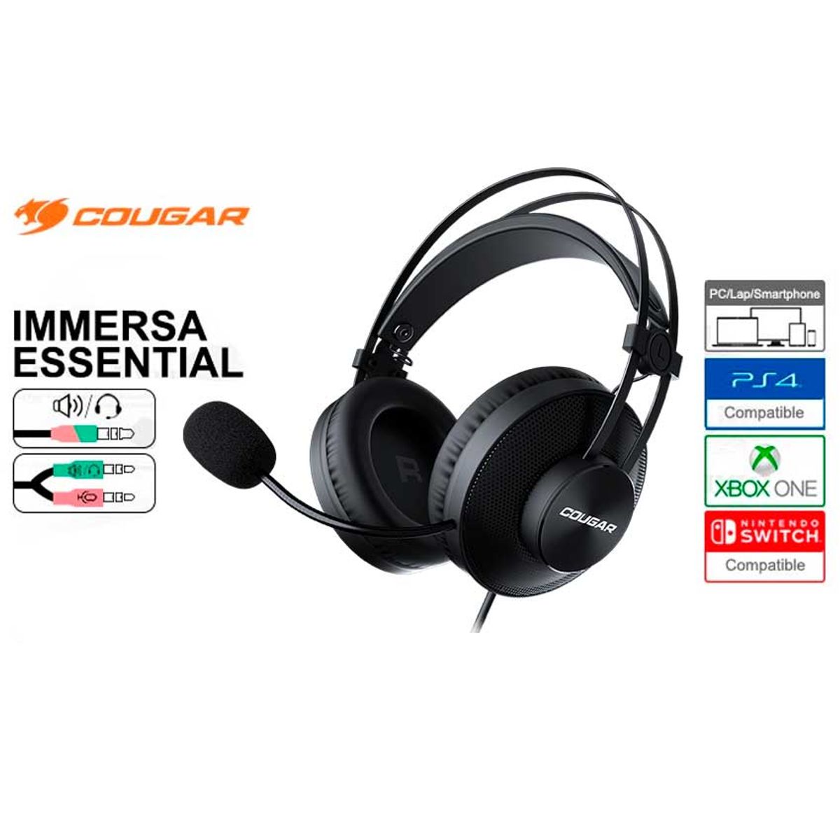 COUGAR - Audífono Gamer Cougar Immersa Essential - Negro