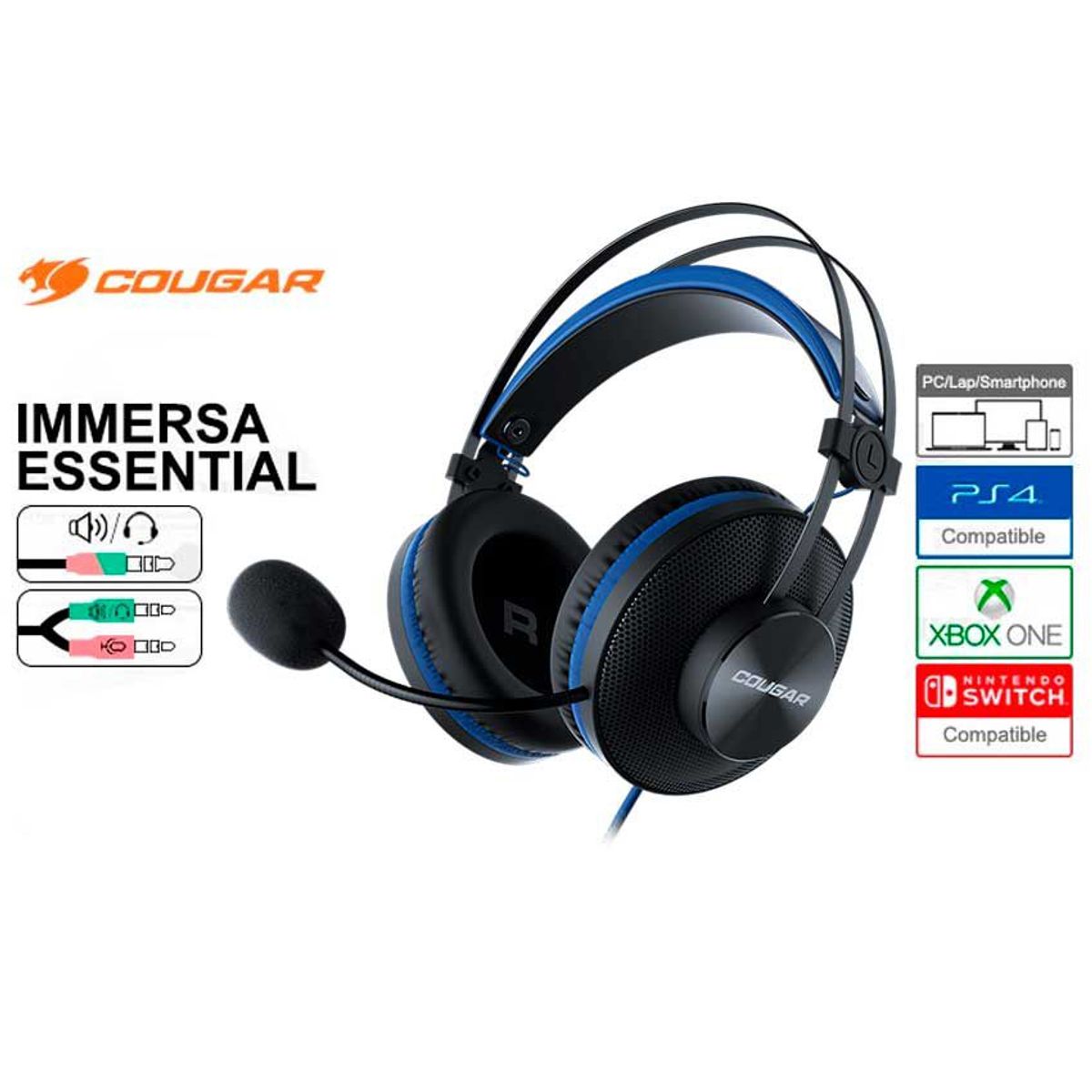 COUGAR - Audífono Gamer Cougar Immersa Essential - azul
