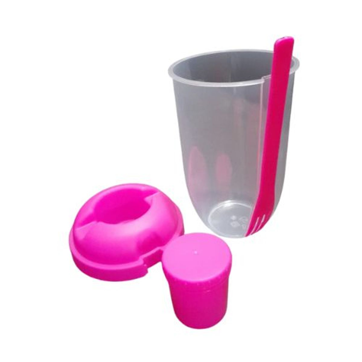 GENERICO - 2 PORTA ENSALADA CON CONTENEDOR PARA ALIÑO  color dama