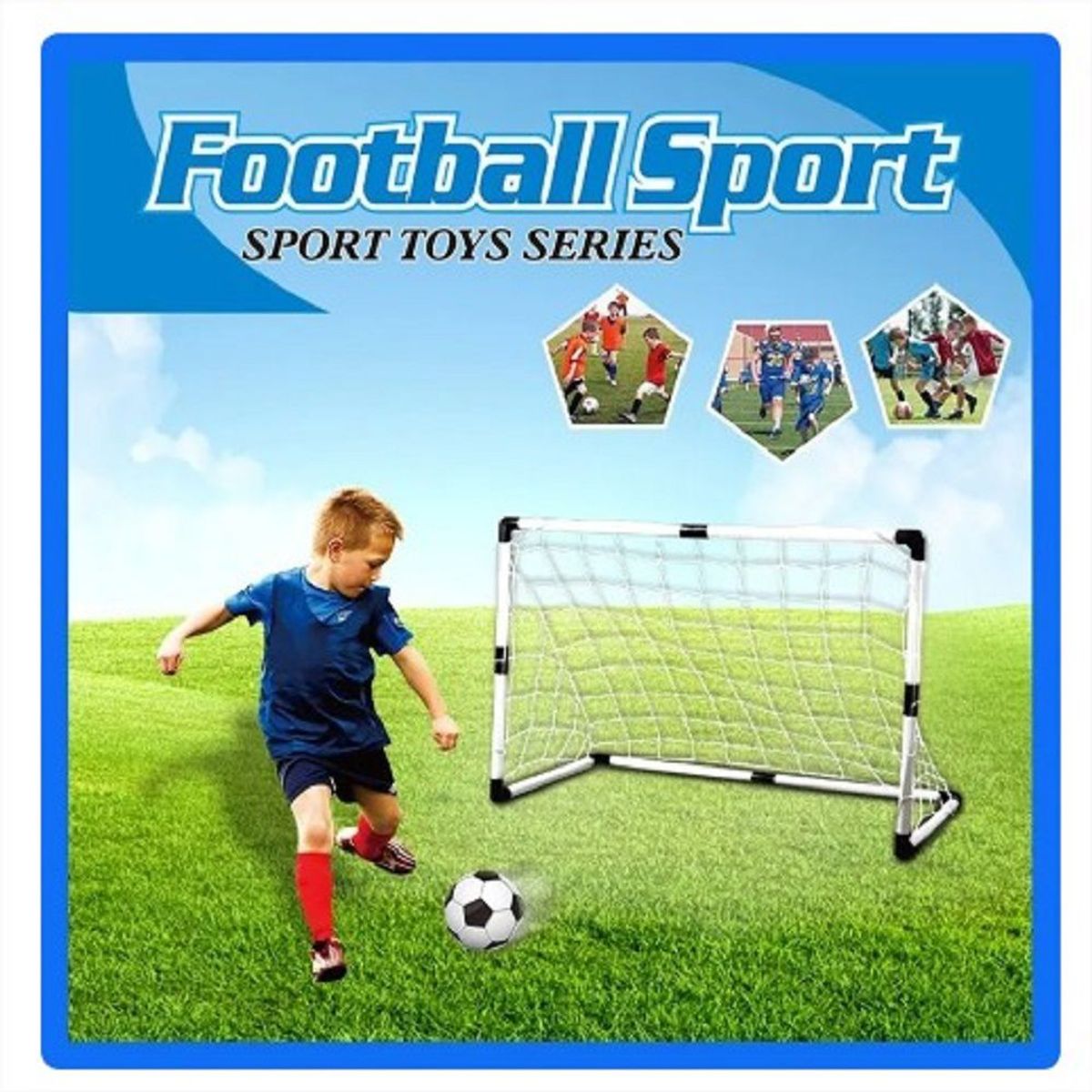 GENERICO - Arco de Futbol Armable para Niños 60x41x29cmPelota