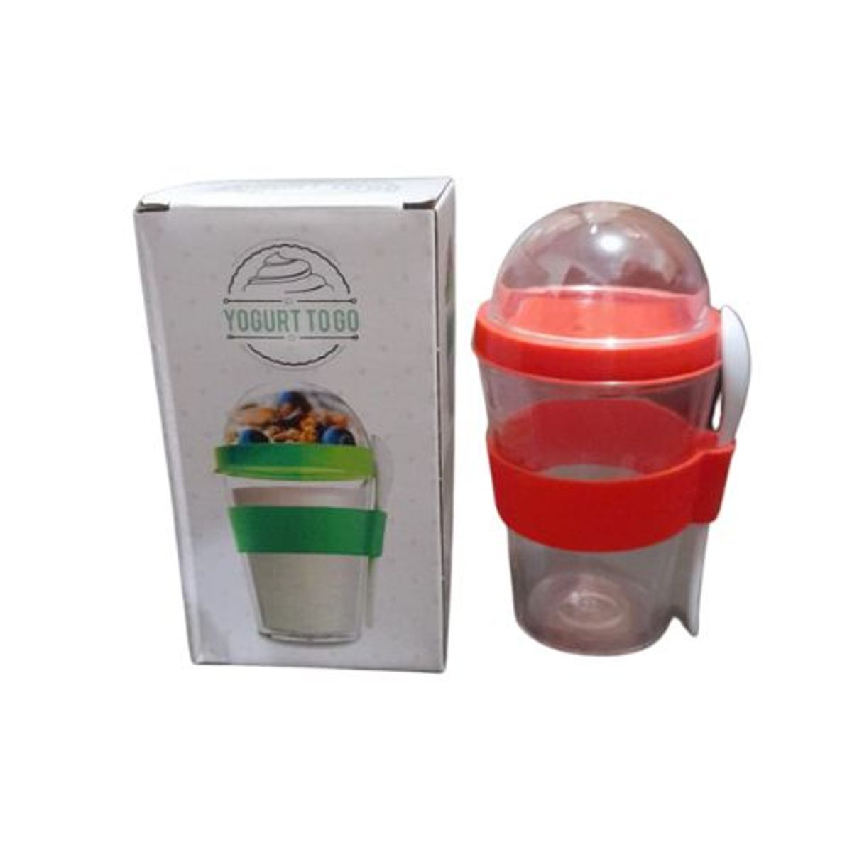 GENERICO - 2 Vasos para Yogurt y Cereal ROJO