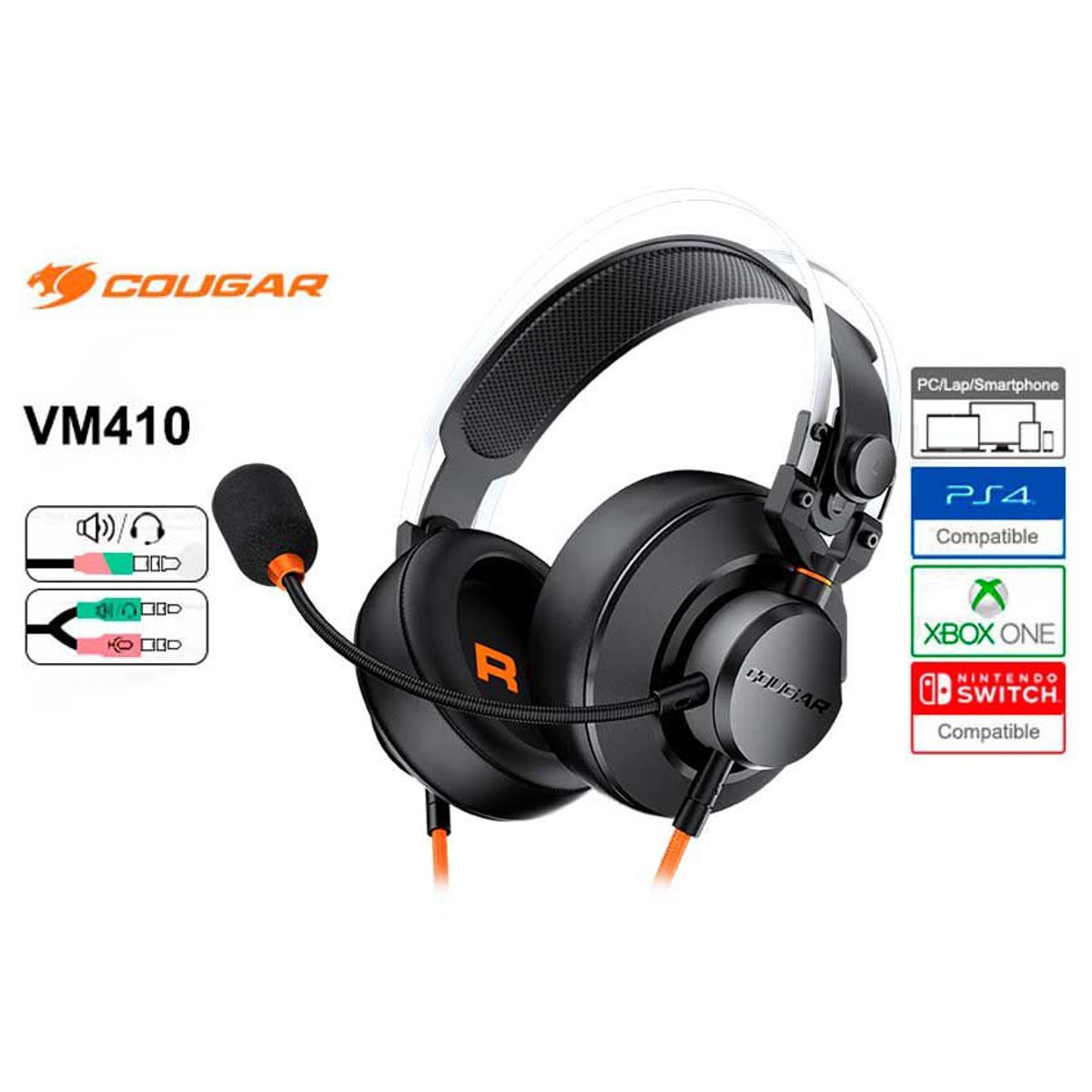 COUGAR - Auricular Gamer COUGAR VM410 TOURNAMENT - Negro