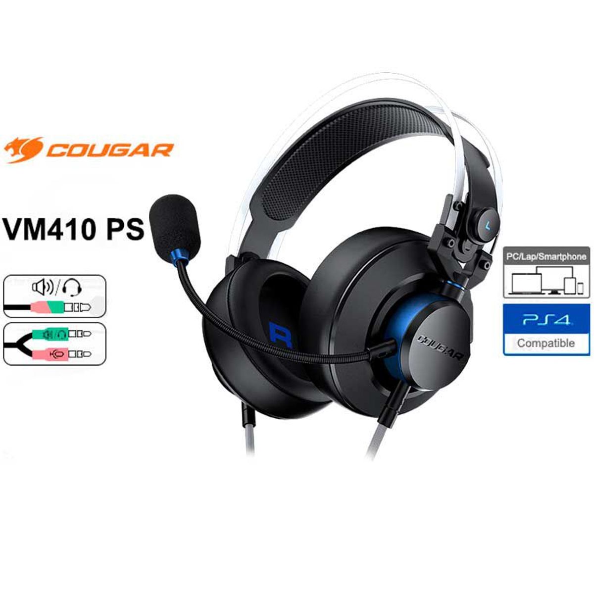 COUGAR - Auricular Gamer COUGAR VM410 TOURNAMENT Playstation- Azul
