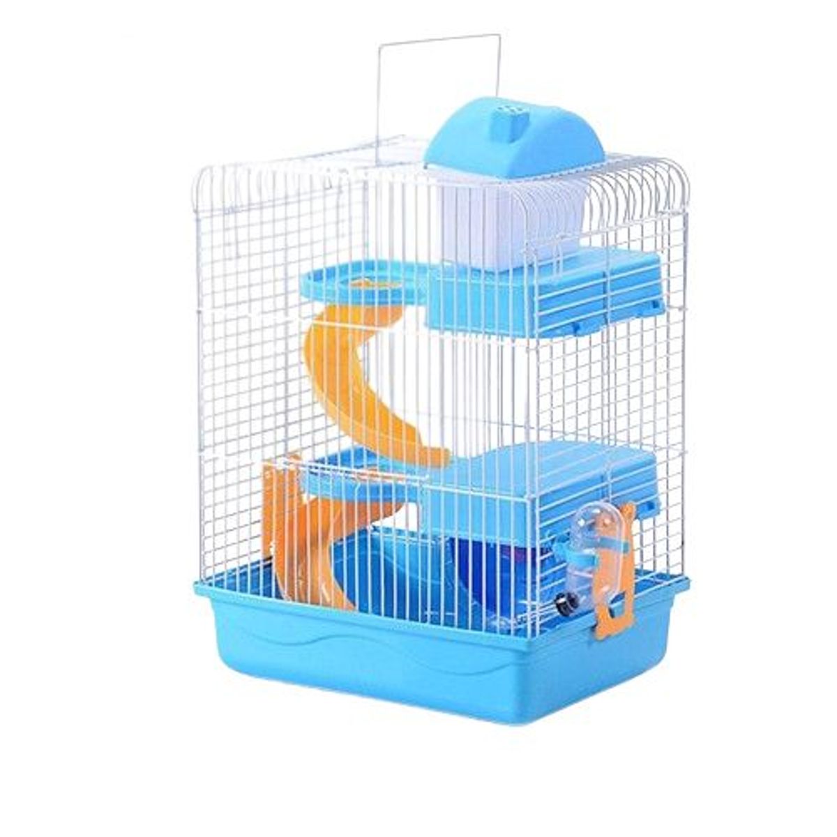GENERICO - Jaula para hamster 3 niveles pisos roedor Celeste