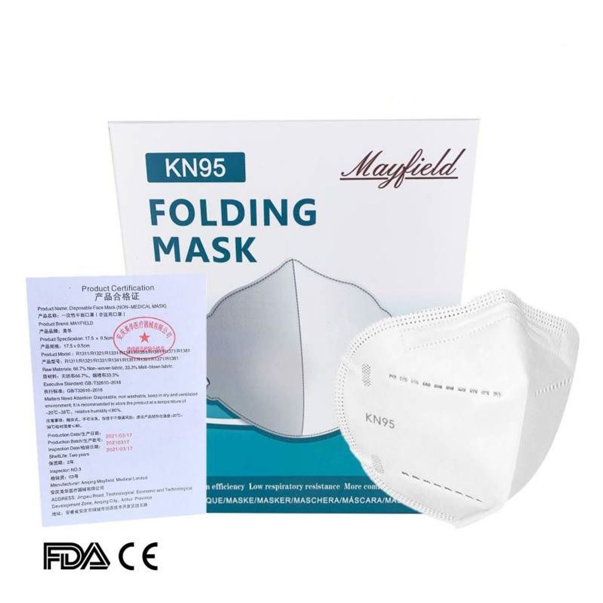 MAYFIELD - KN95 MAYFIELD X 10 UNIDADES MASCARILLA  empaque individual