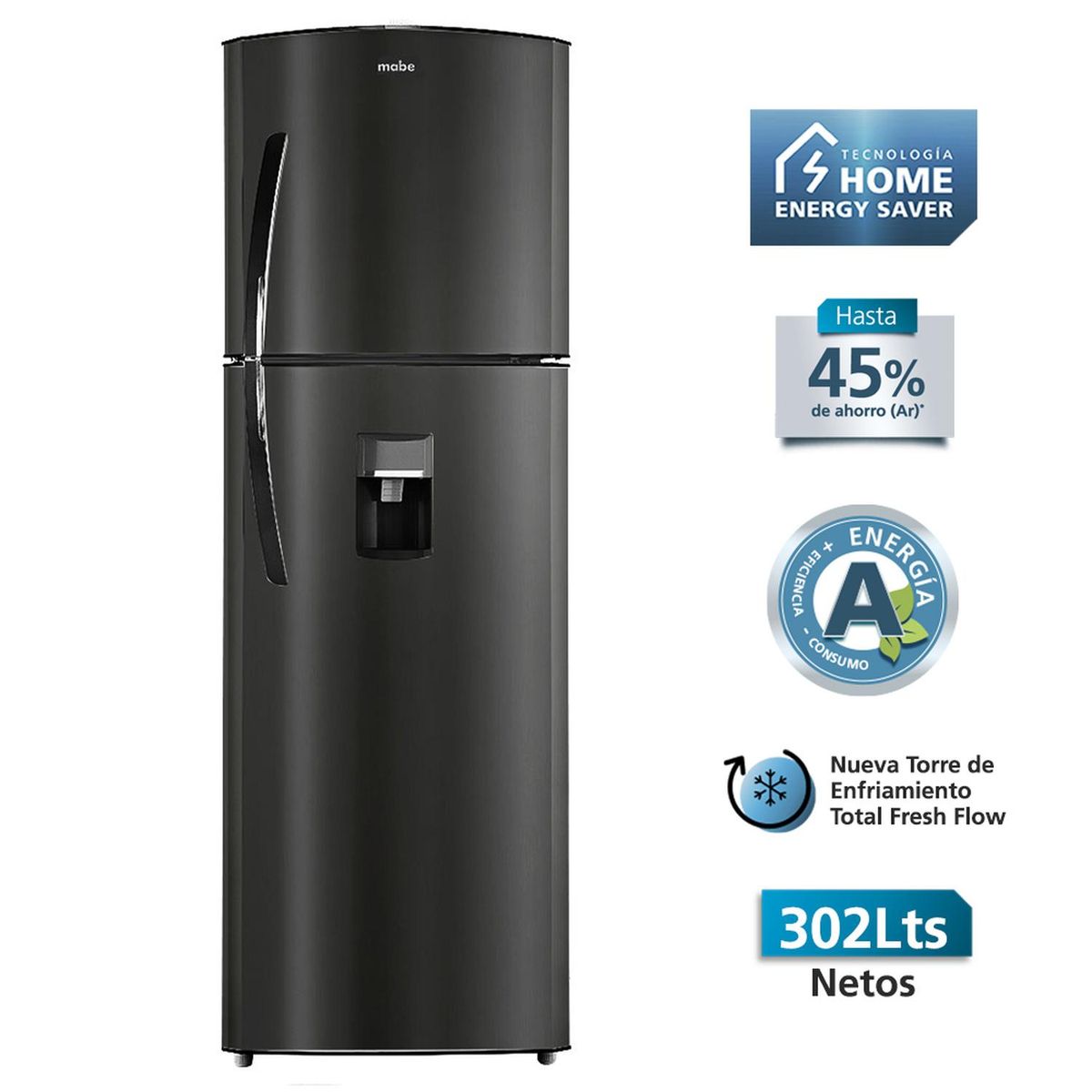 MABE - Refrigeradora Cycle De Frost 320lts Grafito Mabe RMC320FAPG