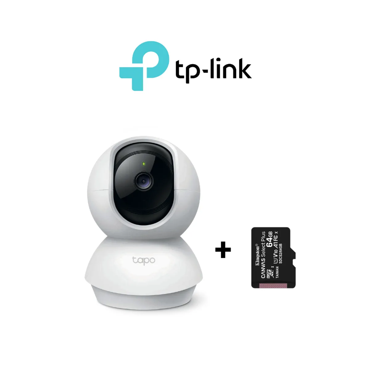 TP LINK - Cámara de seguridad para interiores Full-HD Tapo-C200 - Tp-Link + SD 64 GB