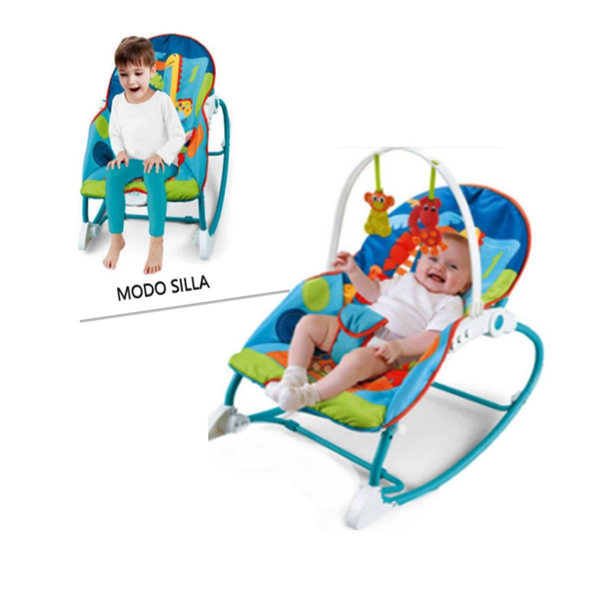 IDEAL - Silla Mecedora y Musical para Bebes Azul