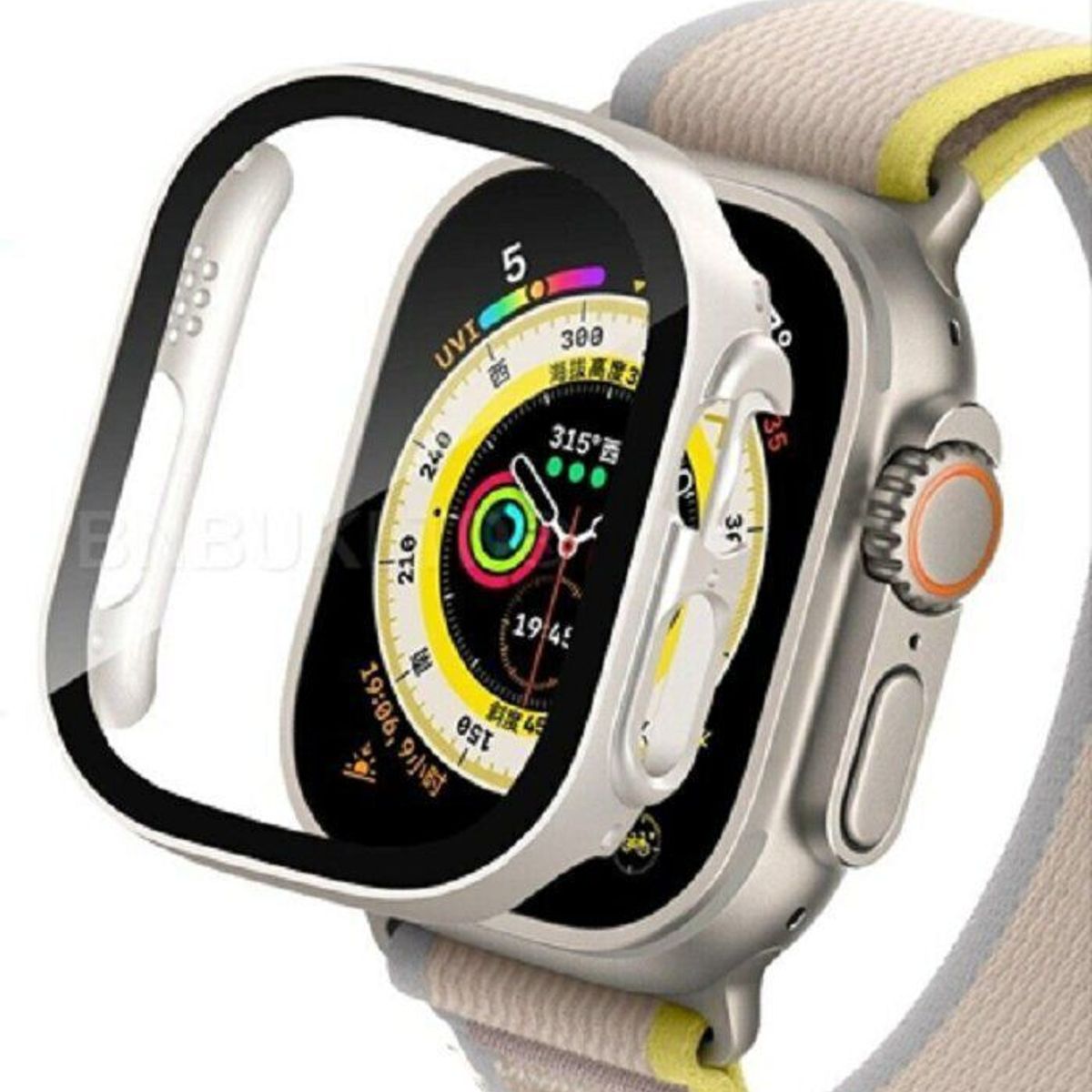 GENERICO - Bumper Apple Watch Convertidor a Ultra 44MM -Gris Plateado.