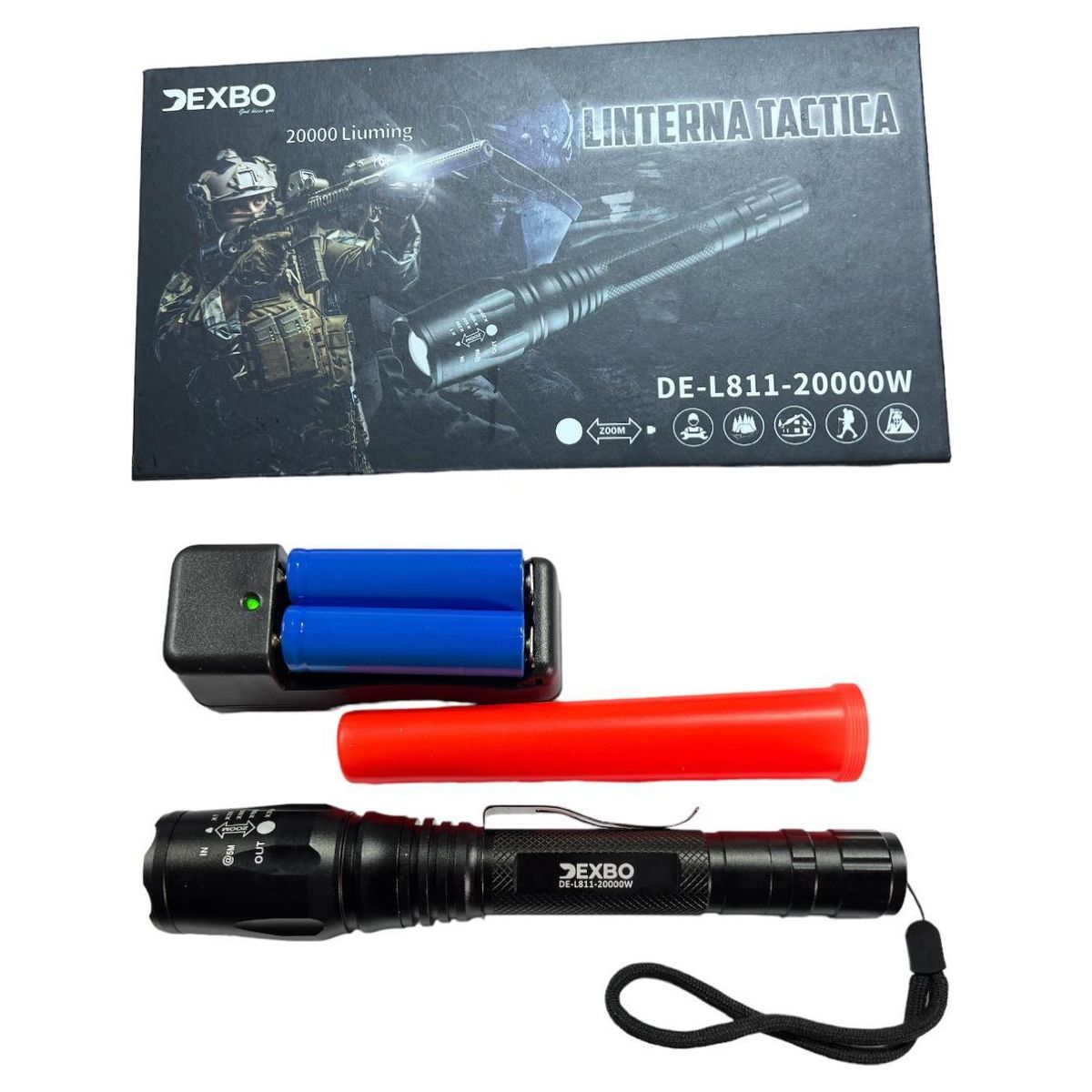 GENERICO - LINTERNA LED ZOOM  ALUMINIO 20000 LUMEN