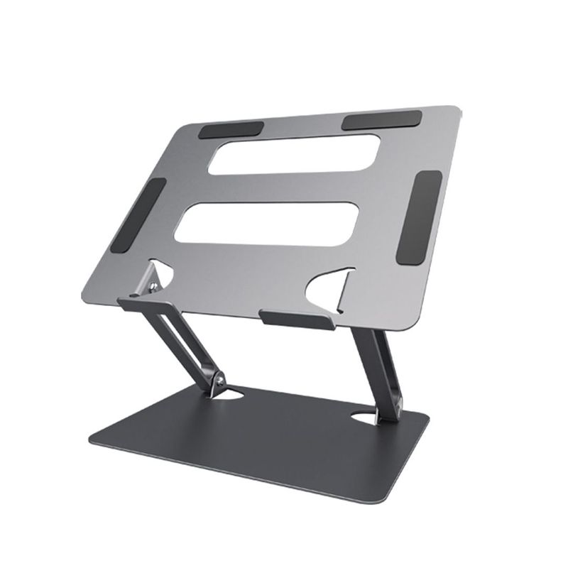 S&T - Soporte de Escritorio p-Laptop Plegable Aluminio Ergonomico HL303 Gris Oscuro