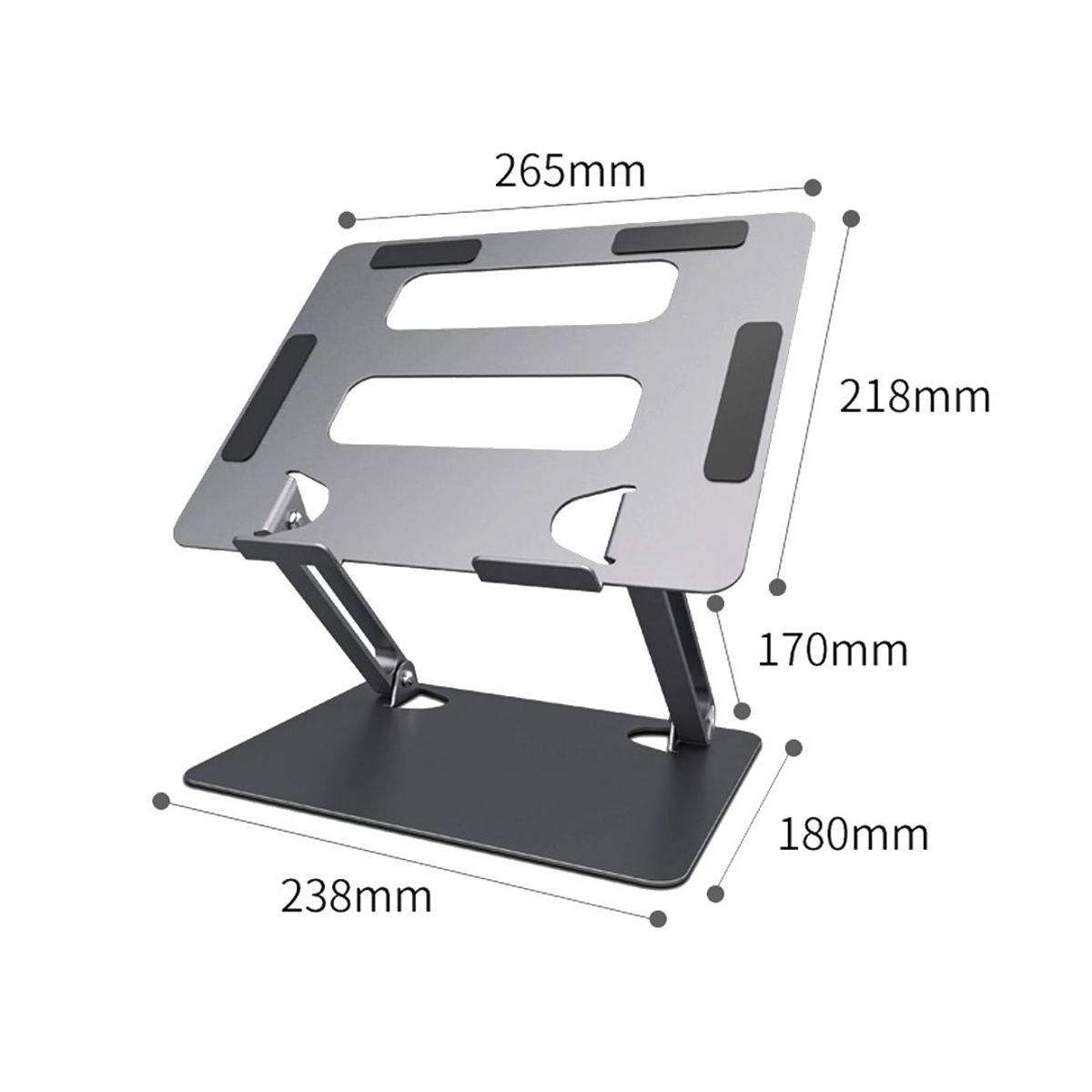 S&T - Soporte de Escritorio p-Laptop Plegable Aluminio Ergonomico HL303 Gris Oscuro