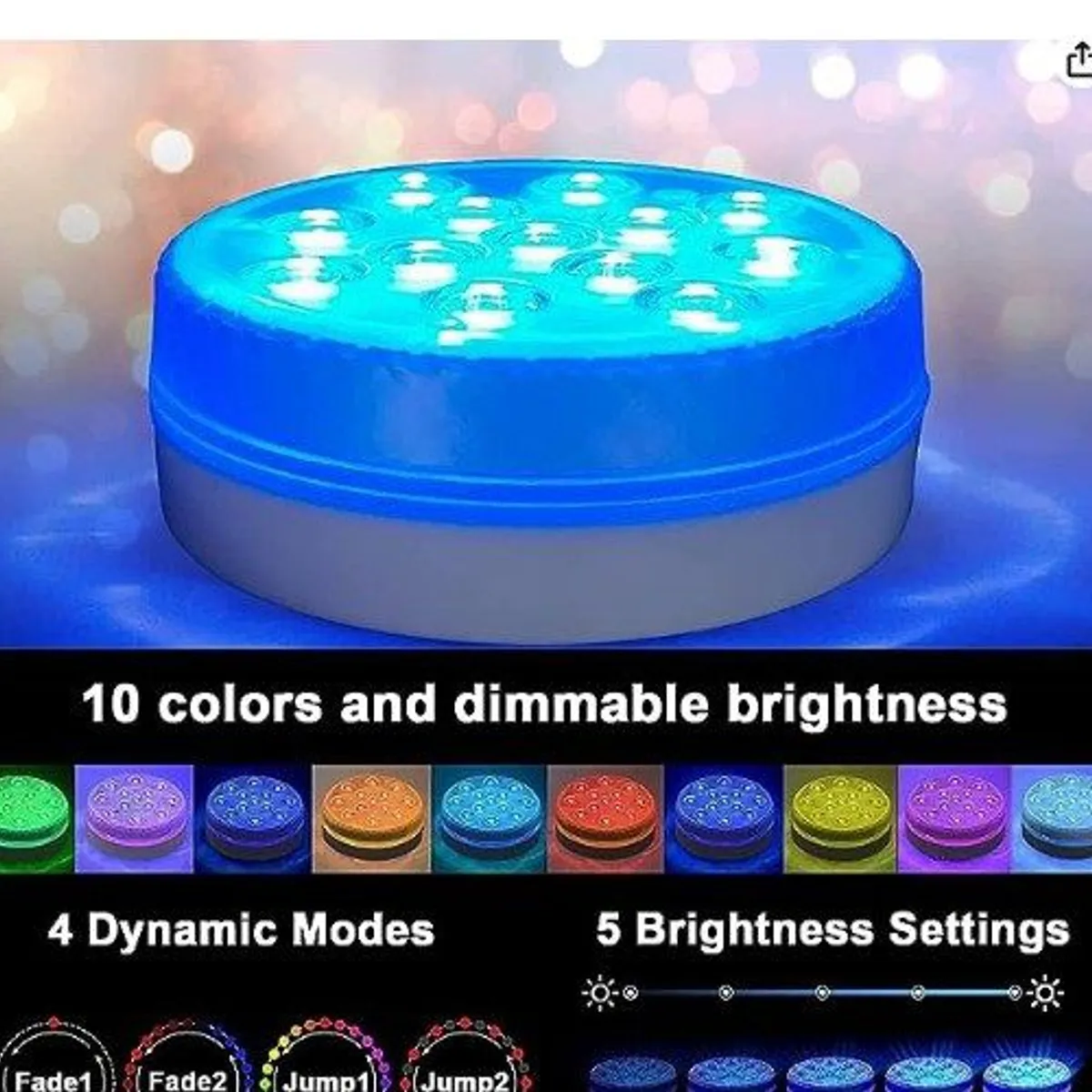 GENERICO - Luces Grande sumergible para piscina con control remoto calidad