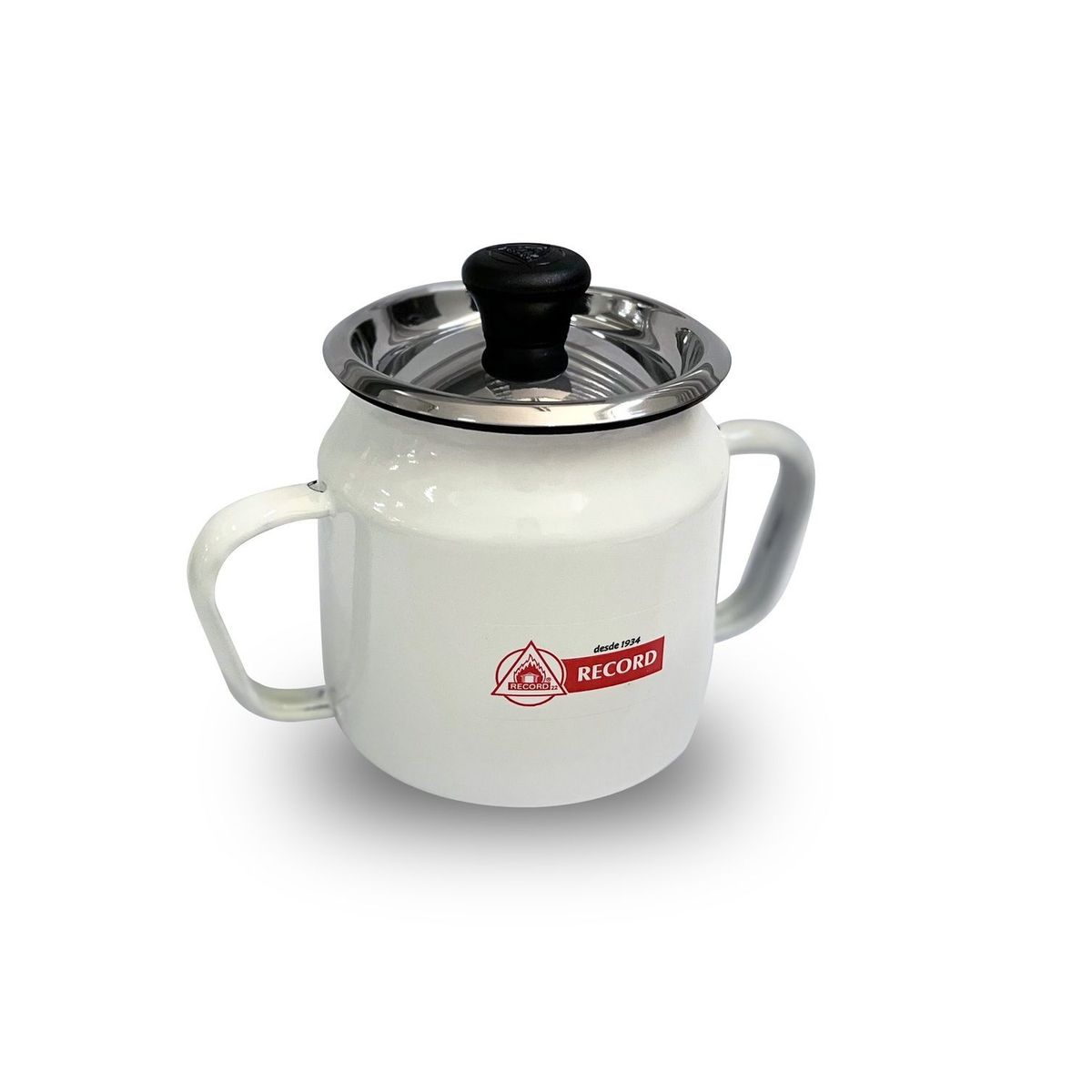 RECORD - Azucarero Acero Esmaltado Blanco Con Asas