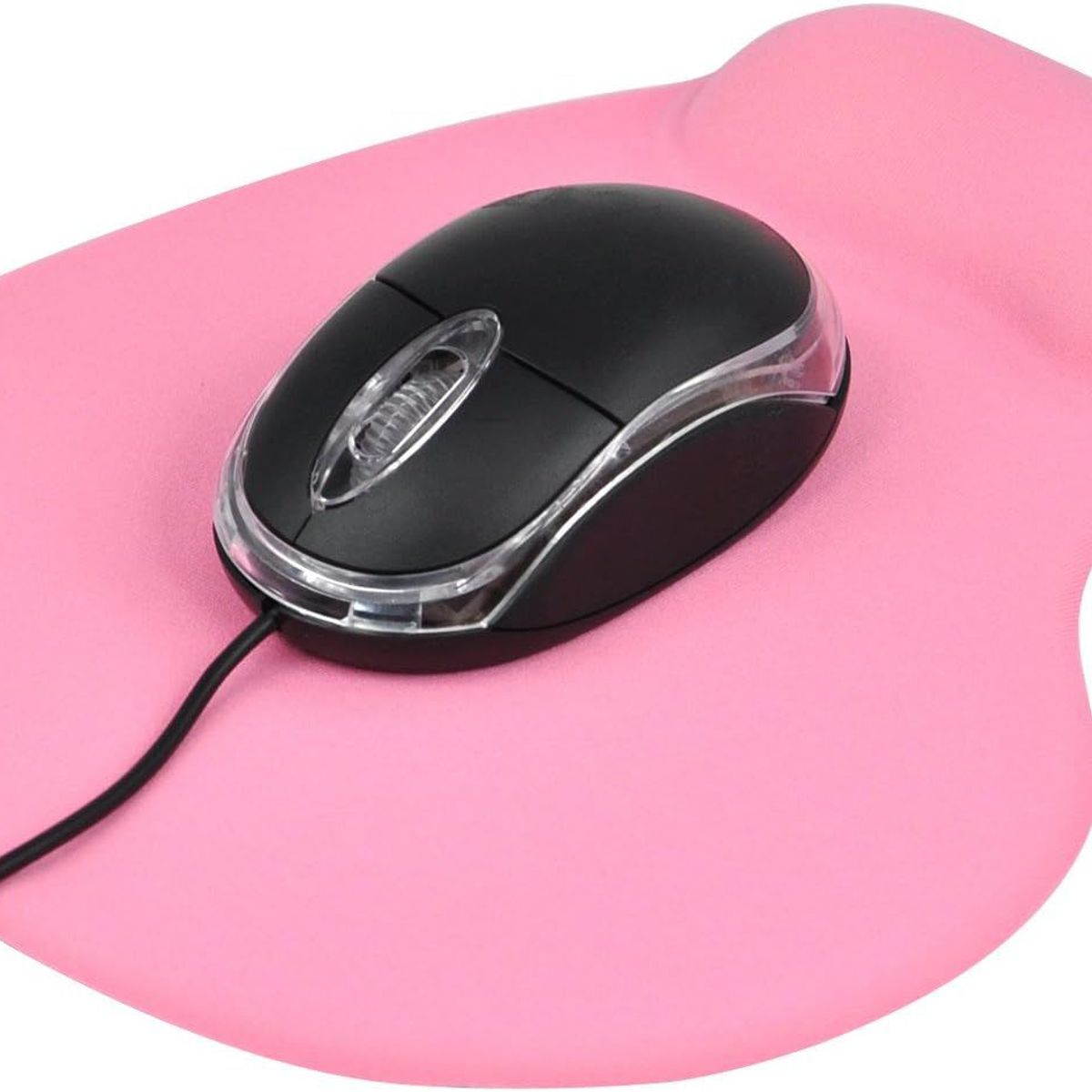 GENERICO - MOUSE PAD ERGONOMICO CON ALMOHADILLA BASE DE GOMA GEL  ROSA
