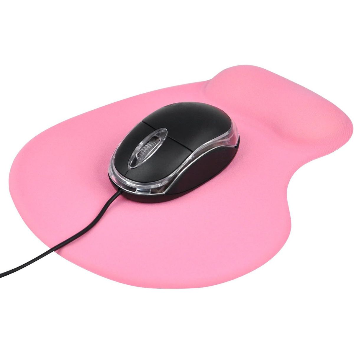 GENERICO - MOUSE PAD ERGONOMICO CON ALMOHADILLA BASE DE GOMA GEL  ROSA