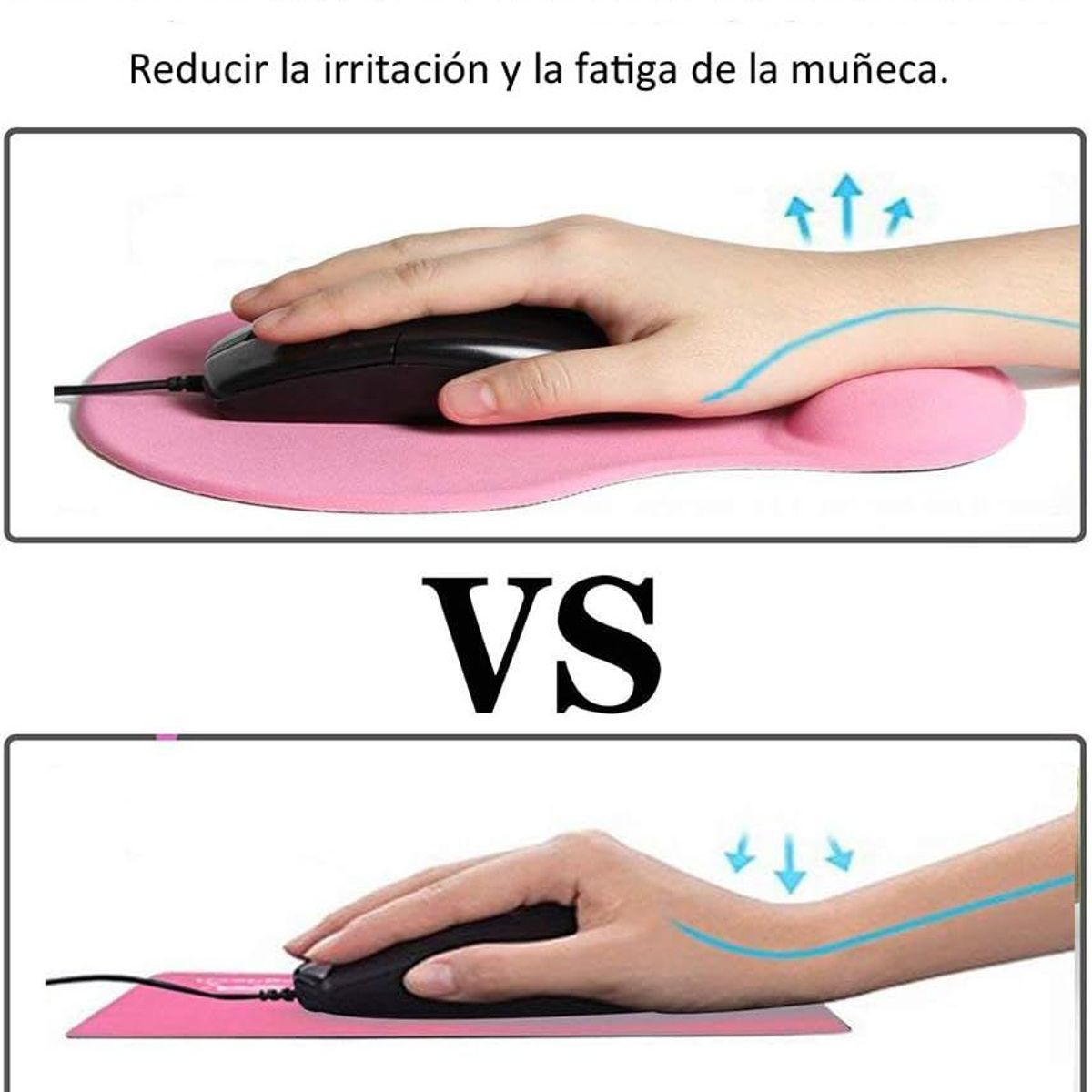 GENERICO - MOUSE PAD ERGONOMICO CON ALMOHADILLA BASE DE GOMA GEL  ROSA