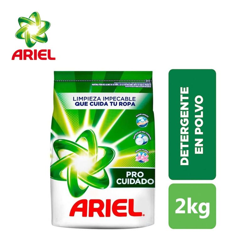 ARIEL - Detergente en polvo 2 kilos Pro Cuidado ARIEL