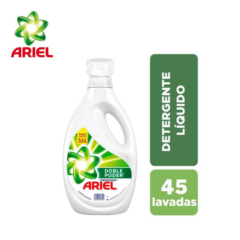 ARIEL - Detergente líquido concentrado 1.8 litros ARIEL