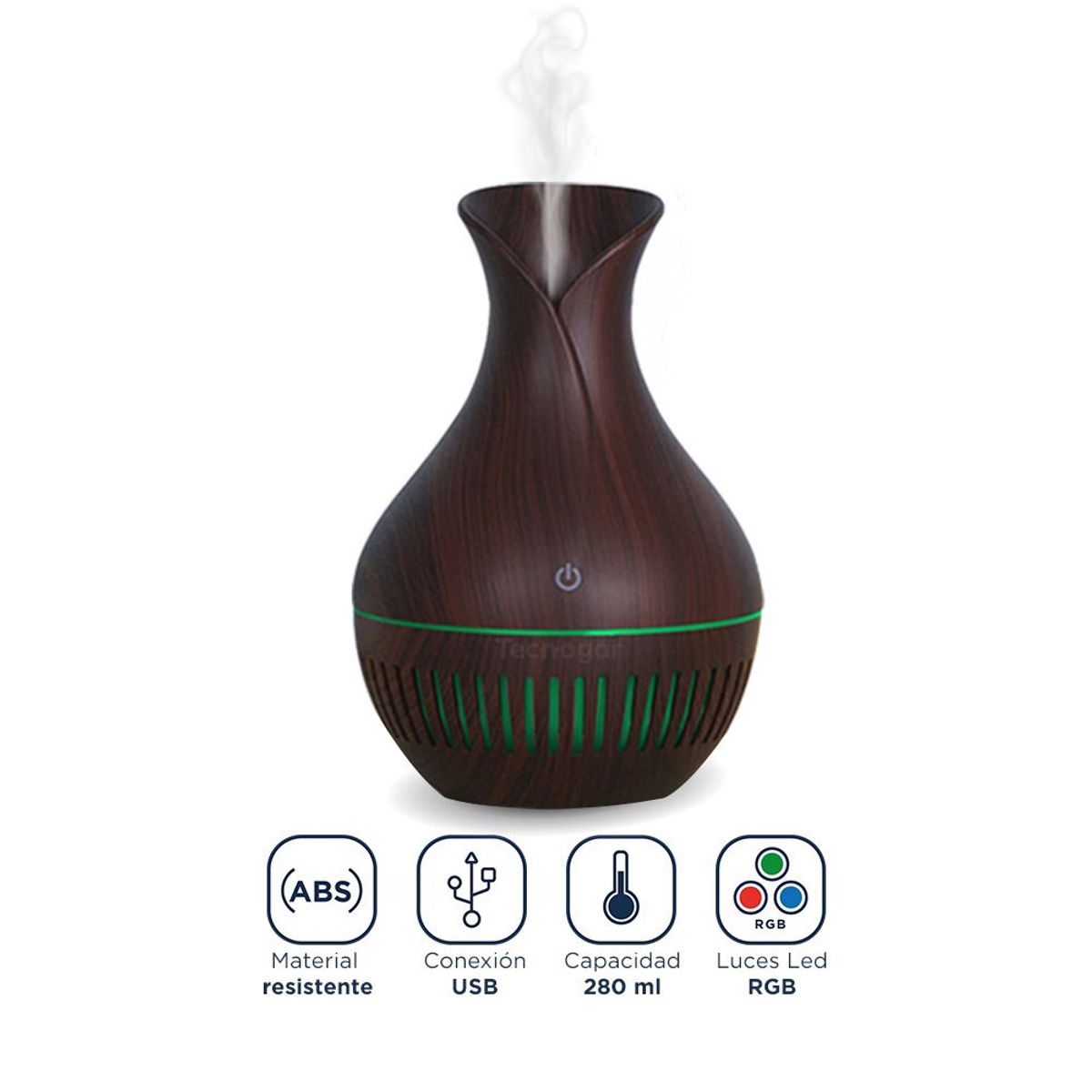 GENERICO - Humidificador Jarrita Difusor Aromaterapia con Luces Led RGB