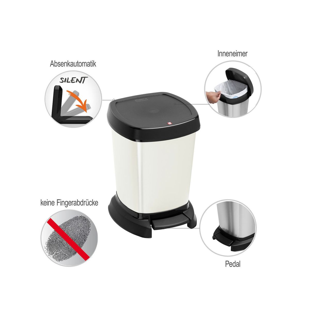 DISA SOLUCIONES ECOEFICIENTES - PAPELERA PEDAL 6 LITROS