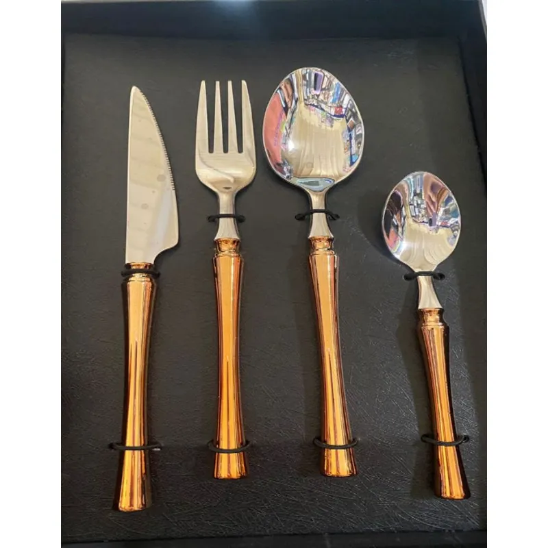 GENERICO - Juego de Cubiertos de 5 piezas color Cobrizo