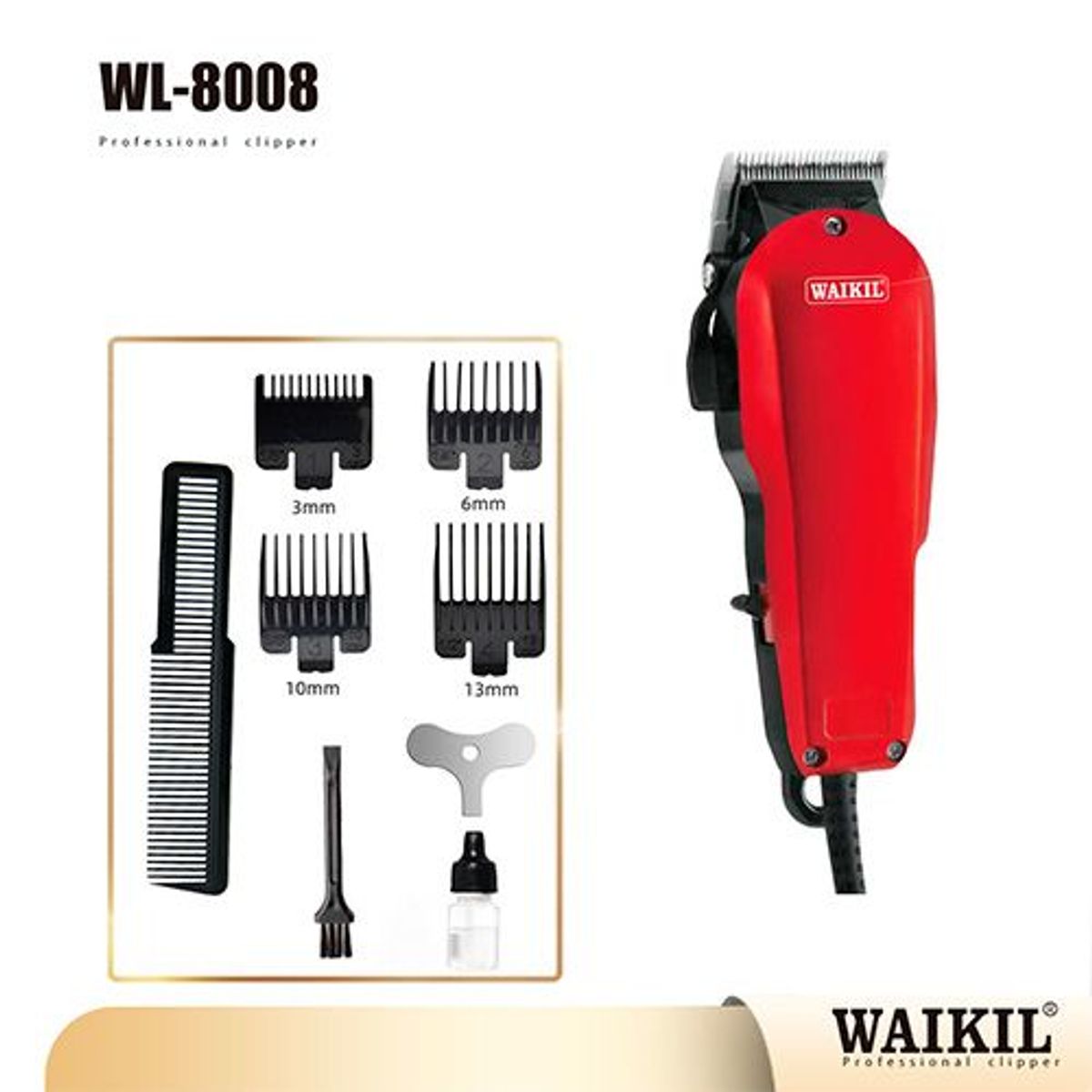 GENERICO - Maquina Para Cortar Cabello Barba Afeitar Kit 10 Piezas Cortadora