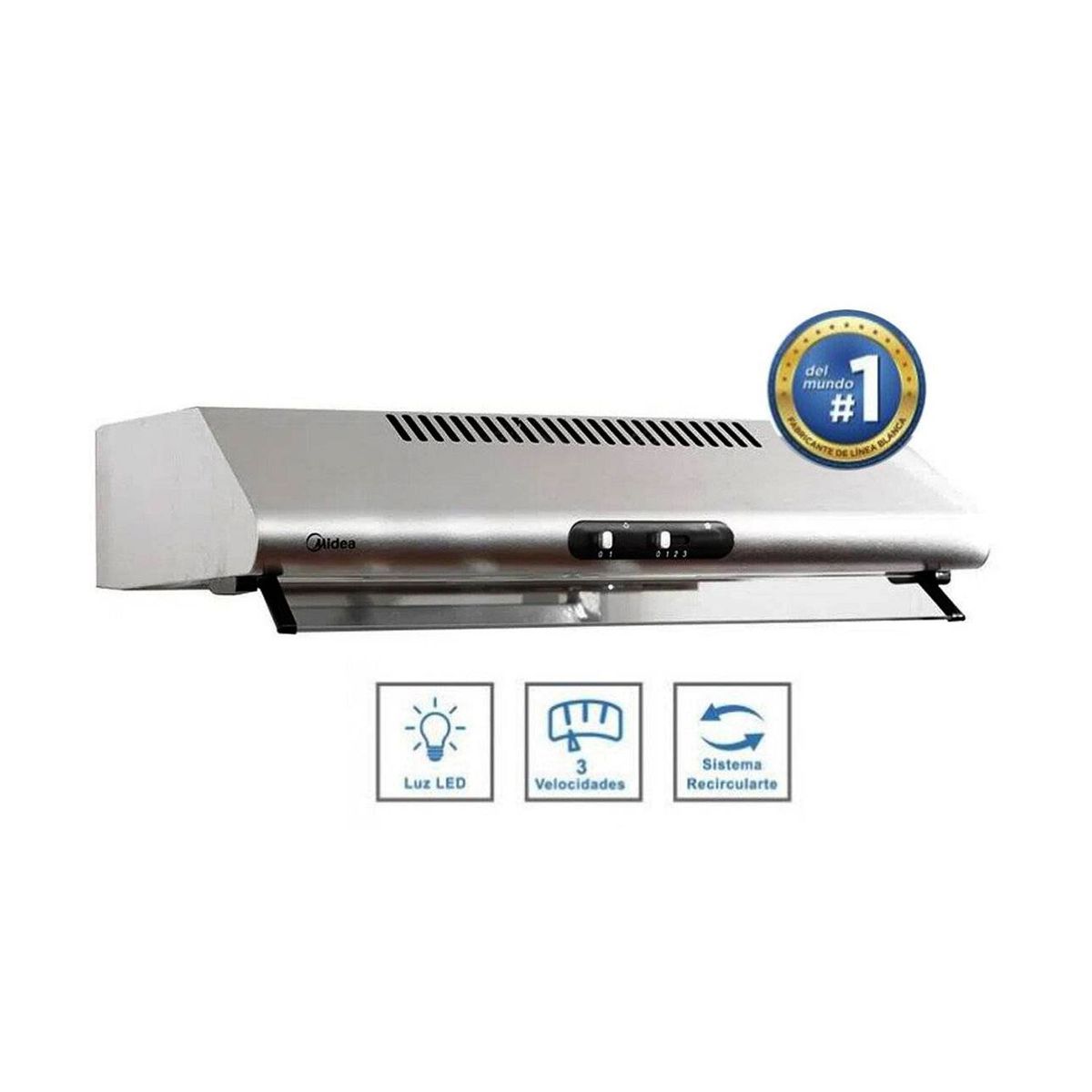 MIDEA - Campana Extractora Midea 3 Vel. MJUD24S6AS 60cm