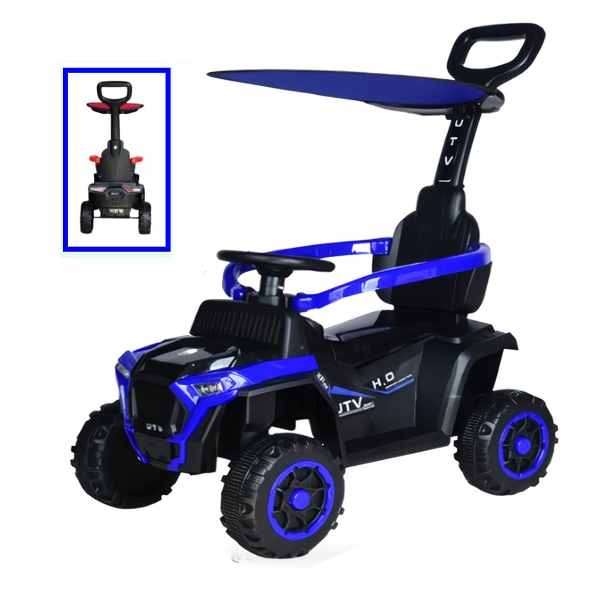 GENERICO - Correpasillo Con Empujador Bugui Tractor UTV con USB Azul