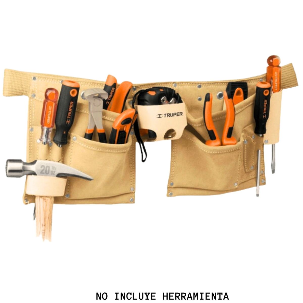 TRUPER - Cinturón Porta herramientas 13 compartimentos , Truper