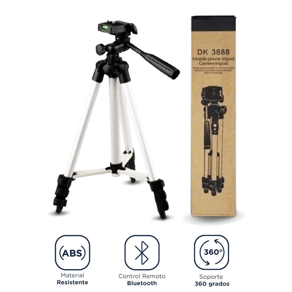 GENERICO - Trípode con Soporte para Celular 360° y Control Remoto Bluetooth