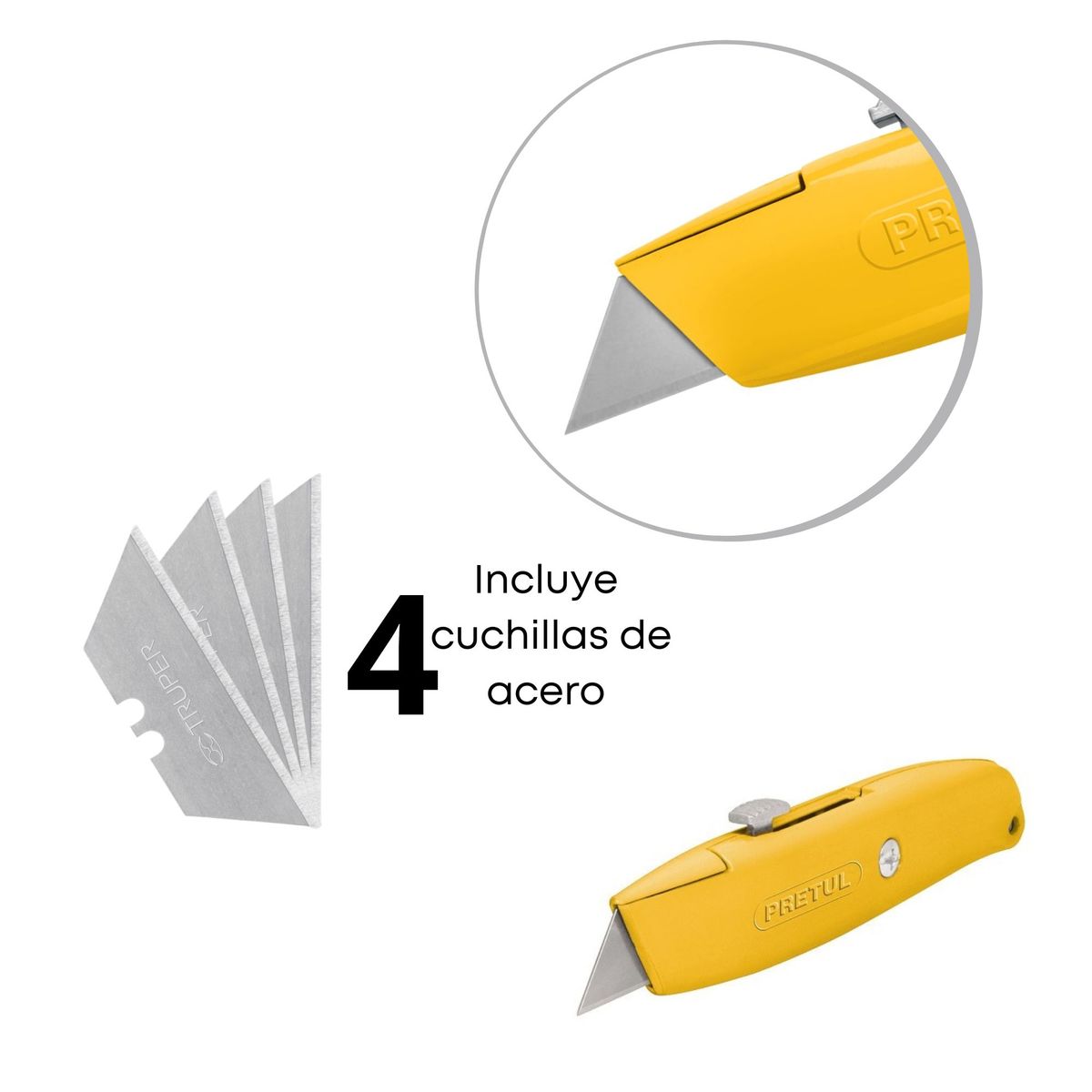 PRETUL - Cutter Navaja Retráctil 6Pulg Pretul