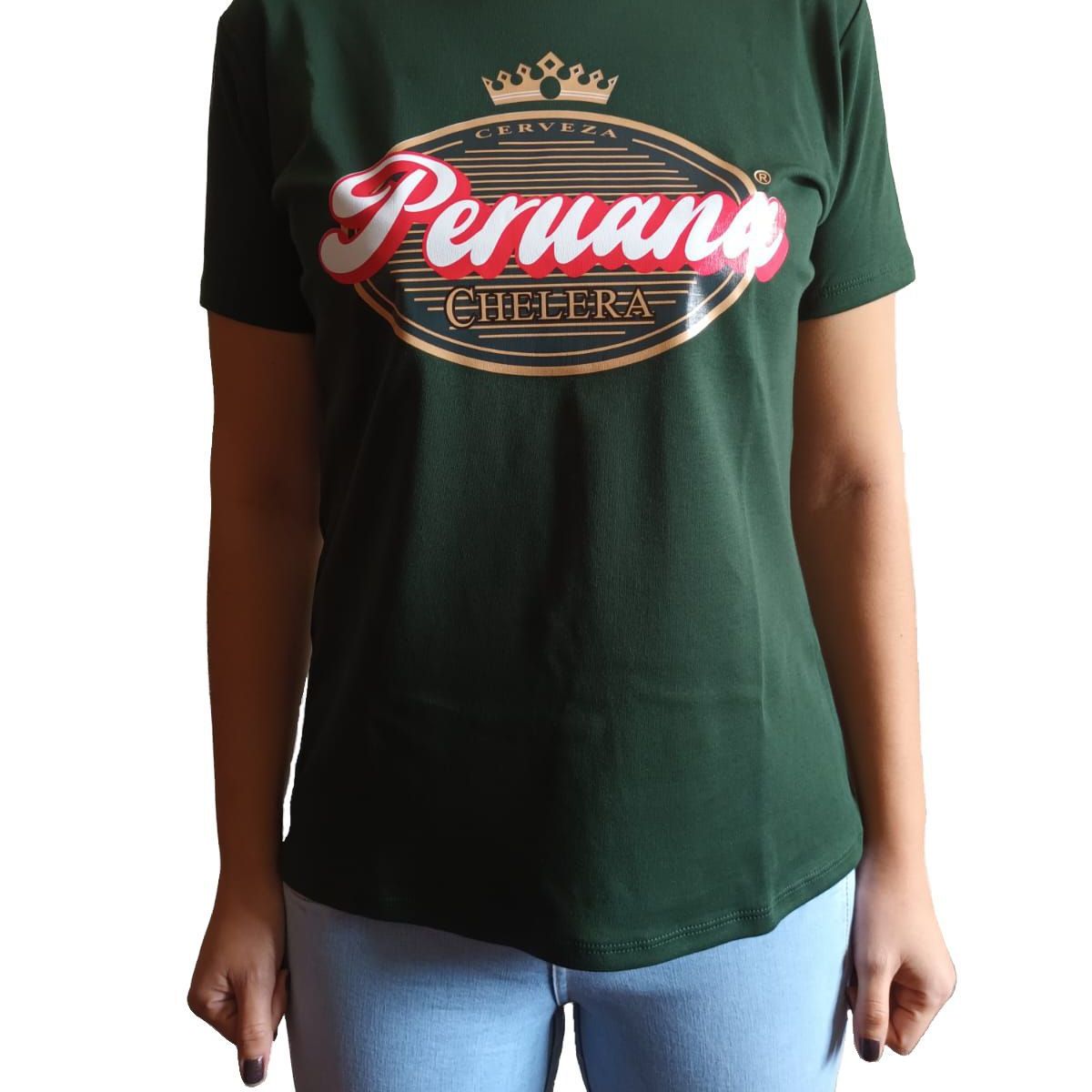 GENERICO - Polo Mujer Manga Corta Diseño Peruana - Nathalie Love It - Verde