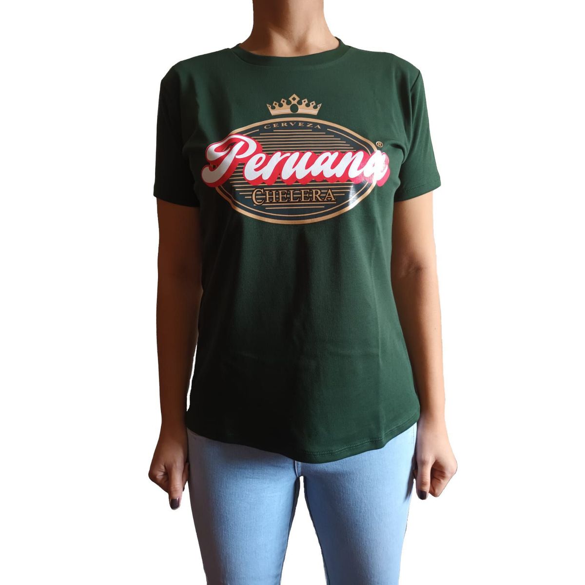 GENERICO - Polo Mujer Manga Corta Diseño Peruana - Nathalie Love It - Verde