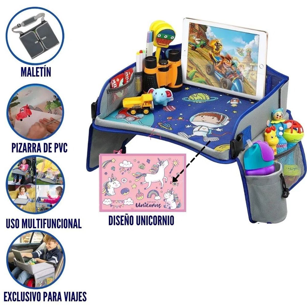 OEM - Bandeja Multifuncional Para Niños - Viajes Paseos en auto..