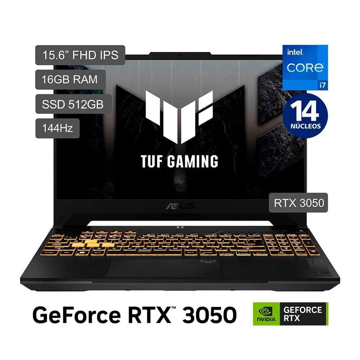 ASUS - Laptop ASUS TUF Gaming FX507Z 15.6'' Intel Core i7-12700H (14 nucleos) 16GB 512GB RTX 3050 Win 11