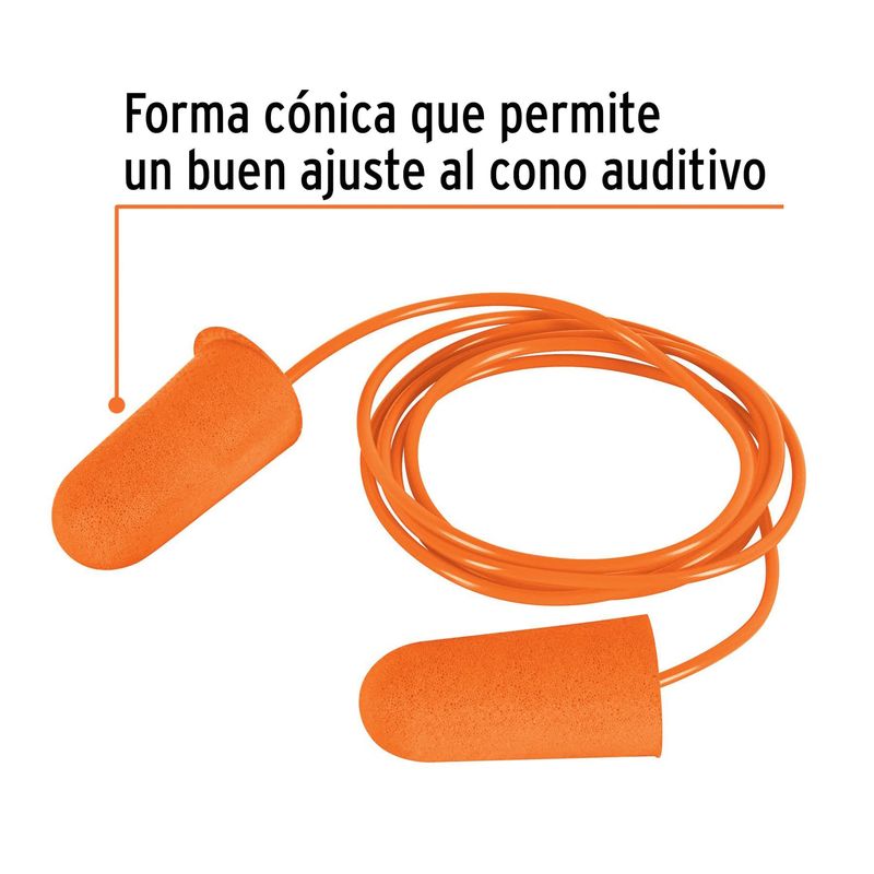 TRUPER - Tapón auditivo desechable de espuma con cordón Truper