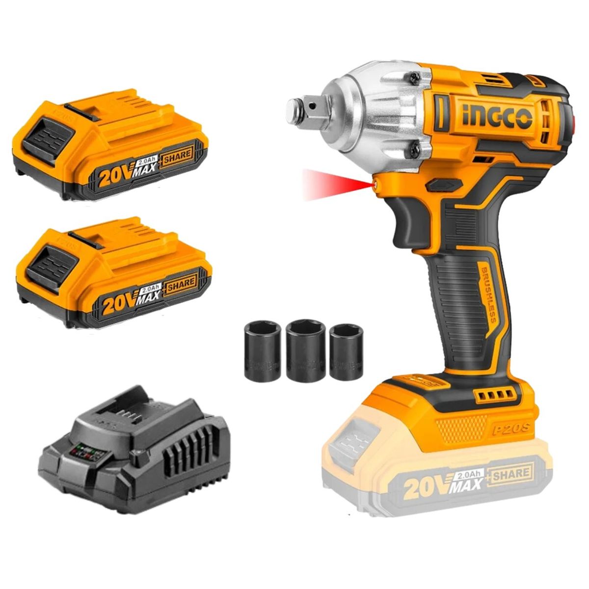 INGCO TOOLS - Llave de impacto 300NM 20V  cargador Ingco