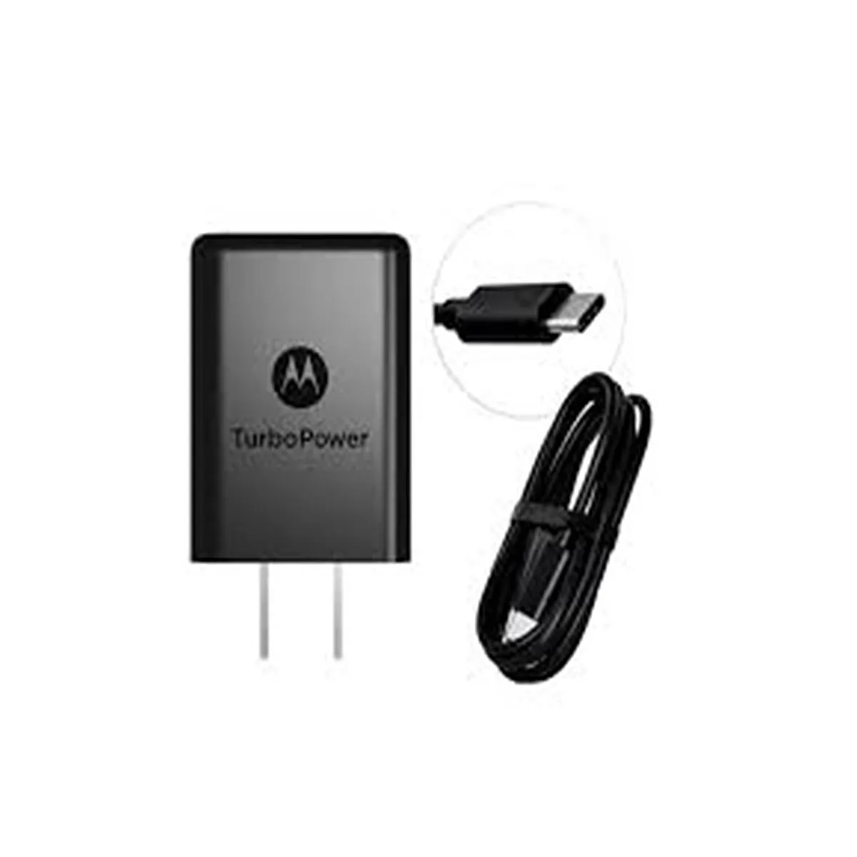 MOTOROLA - Cargador turbo power 18w para motorola cable tipo c a c - negro