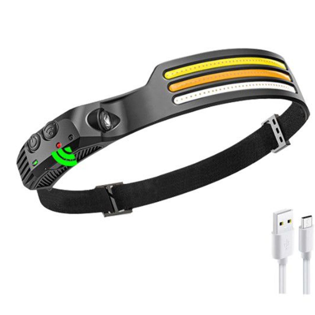 GENERICO - LINTERNA FRONTAL MINERA LED RECARGABLE DE 3LINEAS