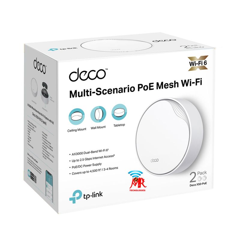TP LINK - Deco X50 Poe 2-pack Mesh Sistema Wi-fi Banda Dual Tp-link