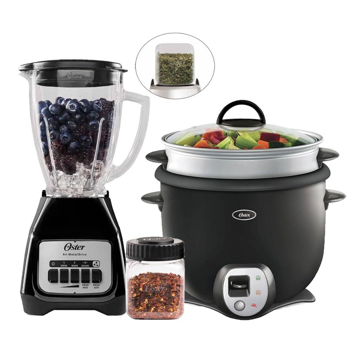OSTER - Licuadora Oster 550 Watts BLSTKAG-BPB mas Olla CKSTRC6033 Cap. 2.6 L