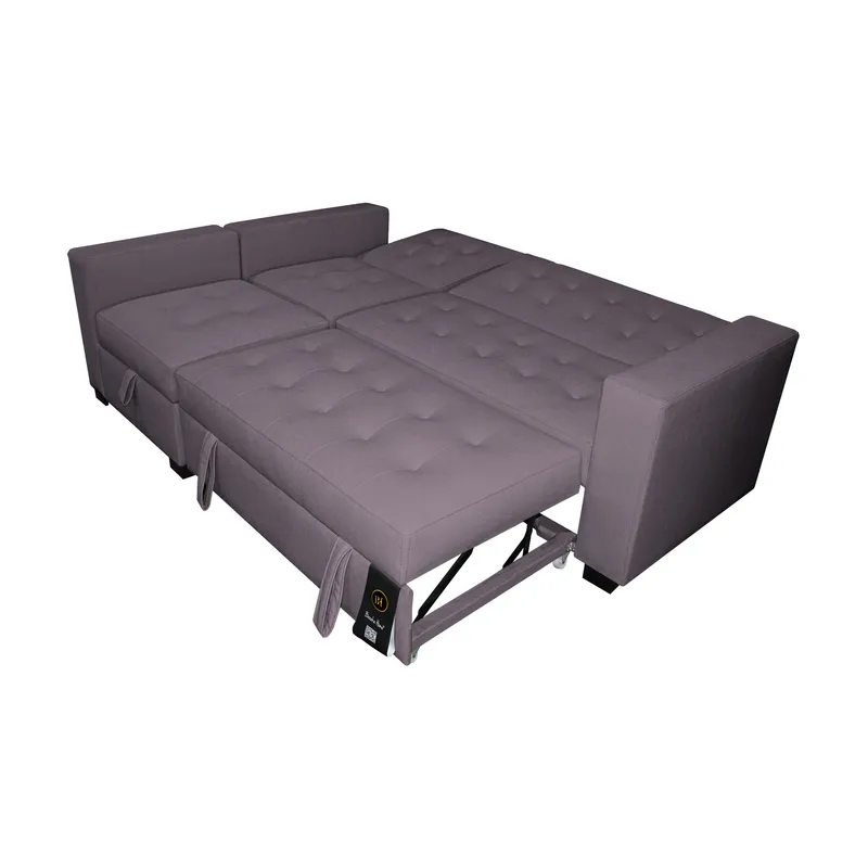 BARAKA HOME - Sofá Cama Multifuncional Kavala 3 Cuerpos - Lila