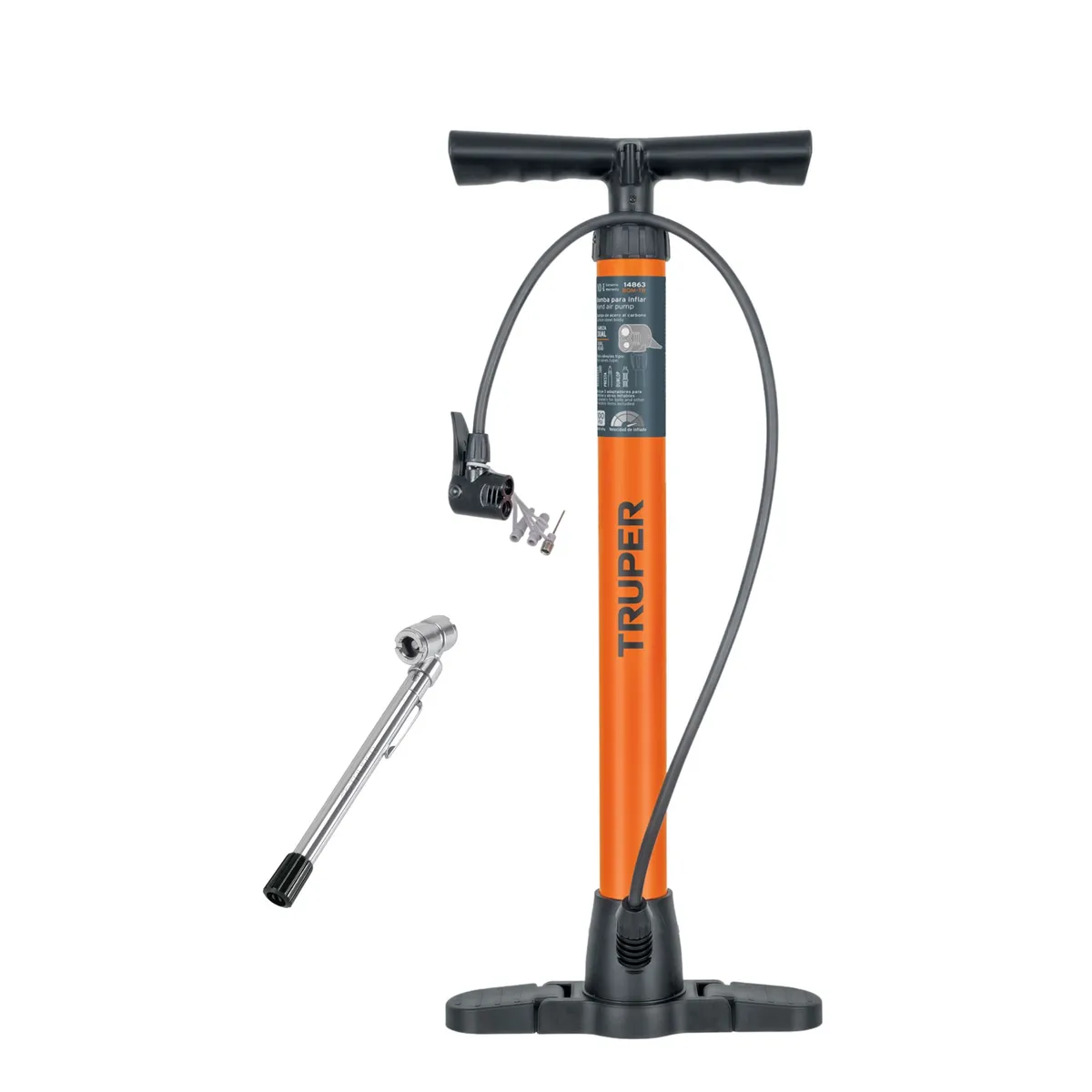 TRUPER - Inflador de llanta auto moto bicicleta medidor de aire