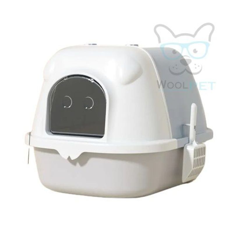 GENERICO - Arenero para Gato con Filtro de carbono - Azul con Gris